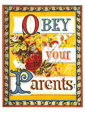 Obey Your Parents Postcard