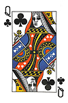 Queen of Clubs Postcard